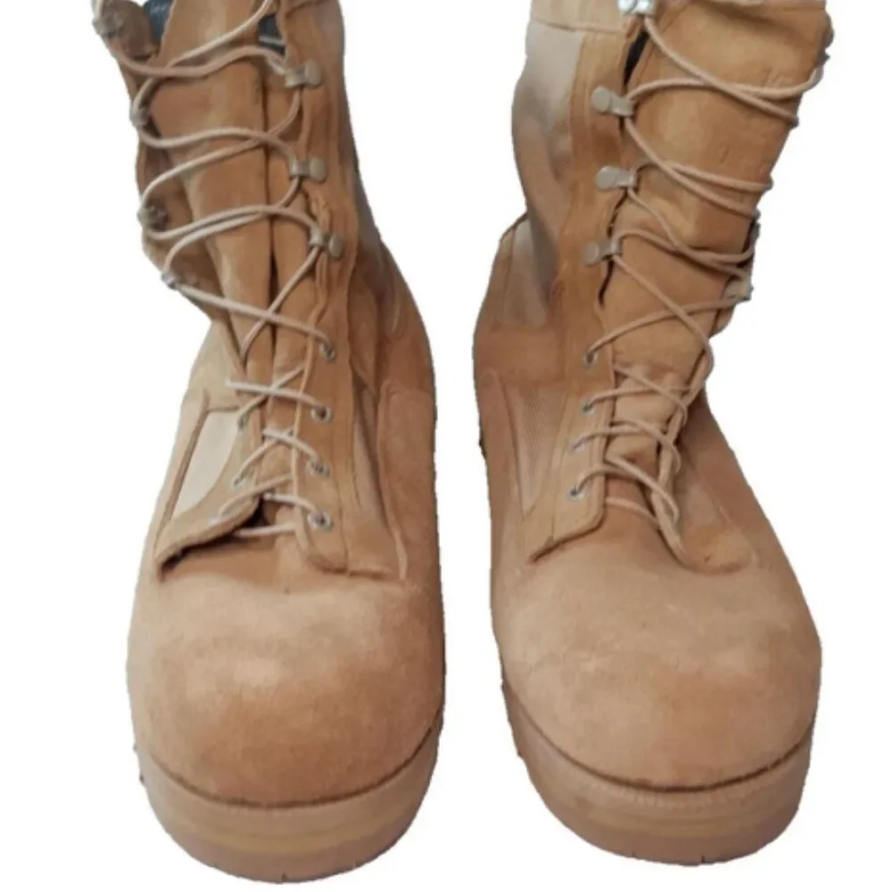 Wellco  Combat Boot Men's Size 15.5 EW~ Extra Wide Canvas, Suede, Leather Tan